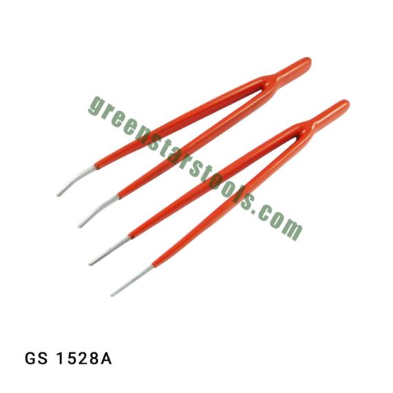 TWEEZER WITH PLASTIC COATED SERRATED TIPS SET OF 2 PCS