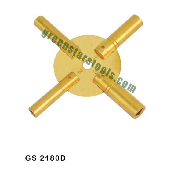 CLOCK WINDING KEY 4 PRONGED BRASS (ODD NOS. 3,5,7,9)