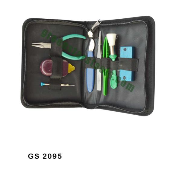 WATCH BATTERY CHANGING KIT SET OF 8 IN LEATHER CASE