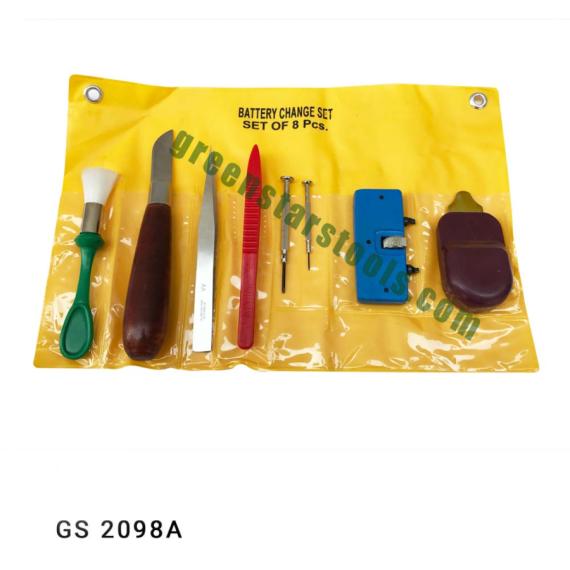 WATCH BATTERY CHANGING KIT SET OF 8 TOOLS IN VINYLE POUCH