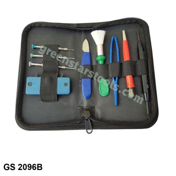 WATCH BATTERY CHANGING KIT SET OF 9 TOOLS IN LEATHER CASE