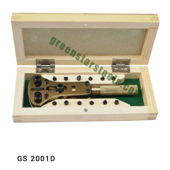 WATCH CASE OPENER JAXA TYPE GOLD FINISH IN WOODEN BOX