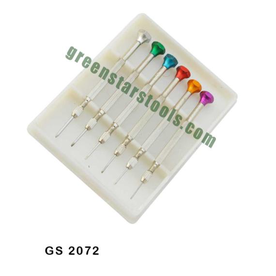 WATCHMAKERS SCREW DRIVER SET OF 6 IN PLASTIC BOX