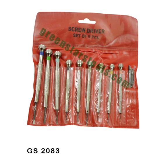 SCREW DRIVER SET OF 9 WITH SPARE BLADES PACKED IN POUCH