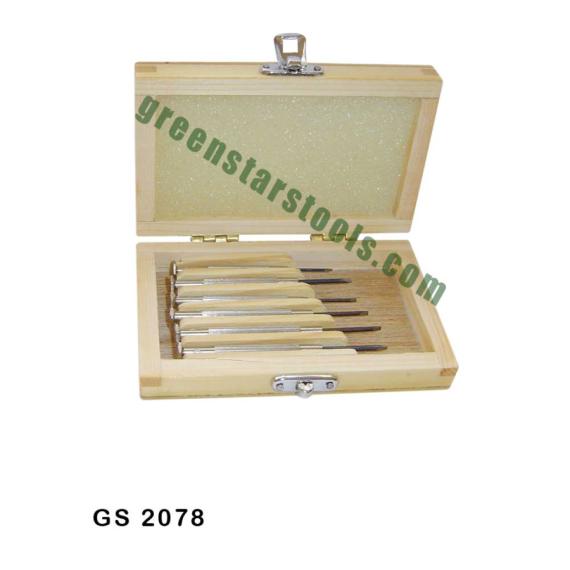 WATCHMAKERS SCREW DRIVER FIXED TYPE SET IN WOODEN BOX