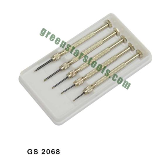 WATCHMAKERS SCREW DRIVER SET OF 5 IN PLASTIC BOX
