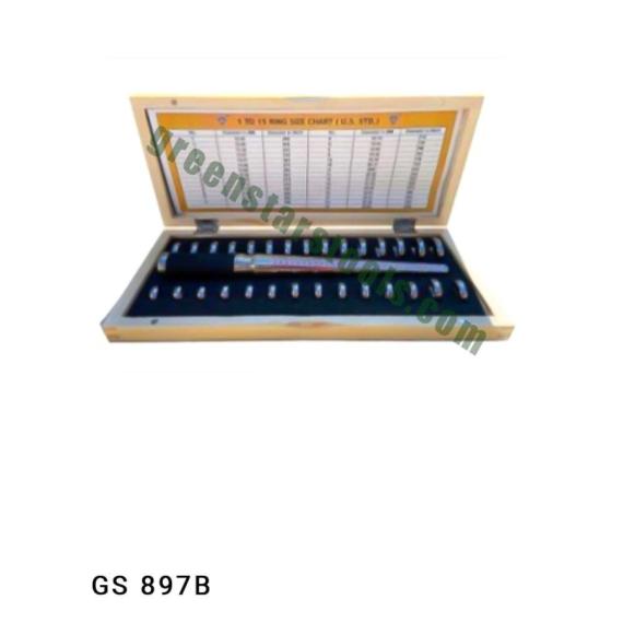 WEDDING RING GAUGE WITH WOODEN BOX