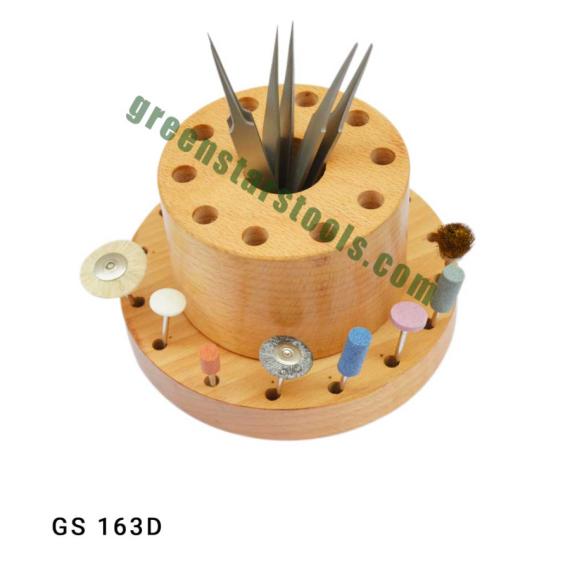 WOODEN HOLDER FOR BURS AND OTHER TOOLS