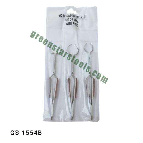 WORK HOLDING TWEEZERS SET OF 3 IN POUCH